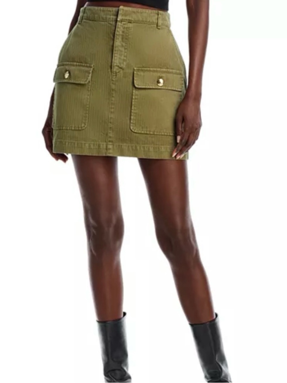 Anine Bing Aliza Olive Green Utility Pocket Mini Skirt